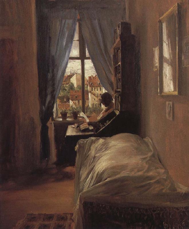 Adolph von Menzel The Artist-s Bedroom in the Ritterstrabe oil painting image